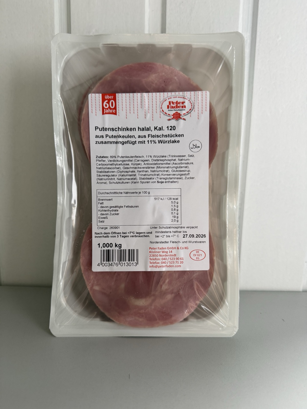 Putenschinken halal pro kg