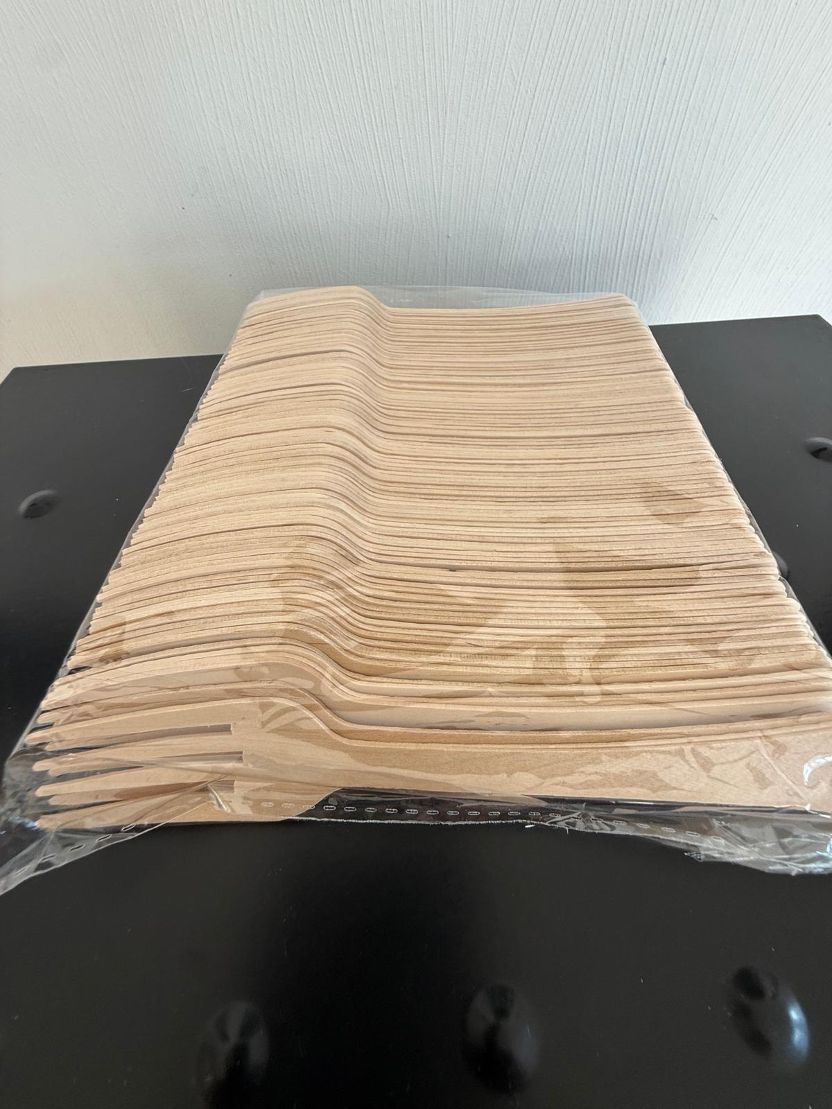 Plastik/Holzgabeln 100st